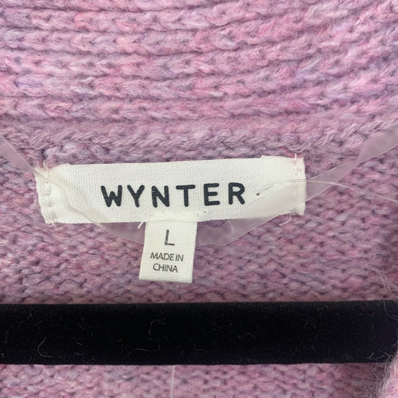 Wynter Oversized Striped Button Front Cardigan – Purple & White, Size L - Picture 6 of 8